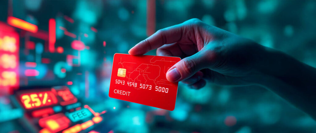 Close-up of a credit card statement highlighting fee line items