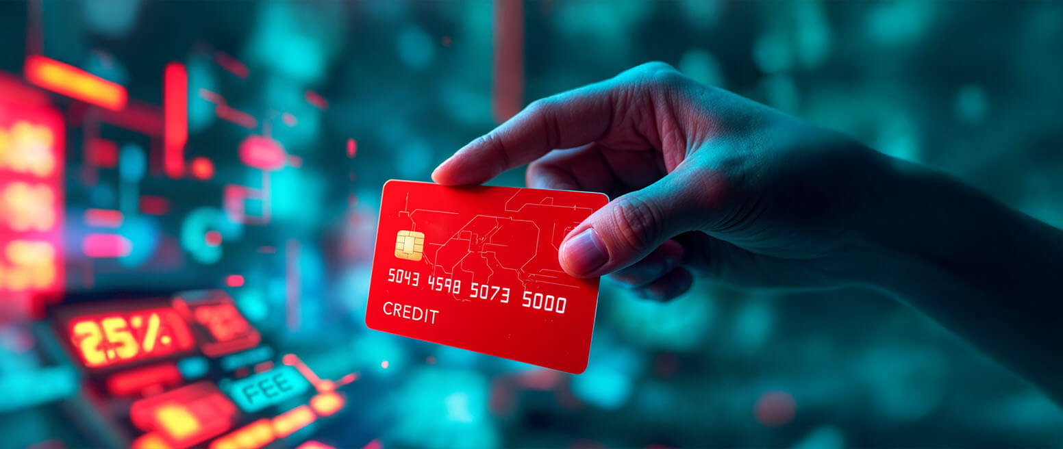 Close-up of a credit card statement highlighting fee line items