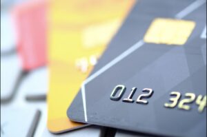 Close-up of a credit card representing grace period and billing cycle